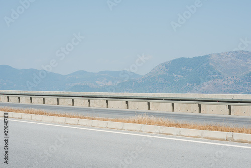 Highway and mountains on background (Turkey).