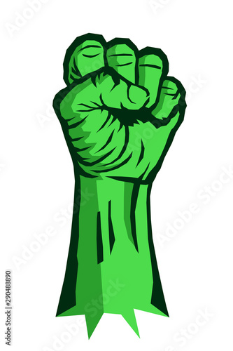 Green revolution for climate, ecology and environment. Environmentalist activism, rebellion, riot, uprising. Green policy and politics. Vector illustration isolated on white