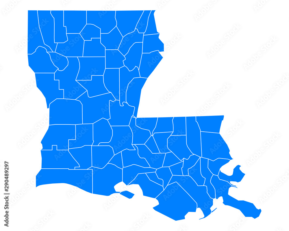 Fototapeta premium Karte von Louisiana