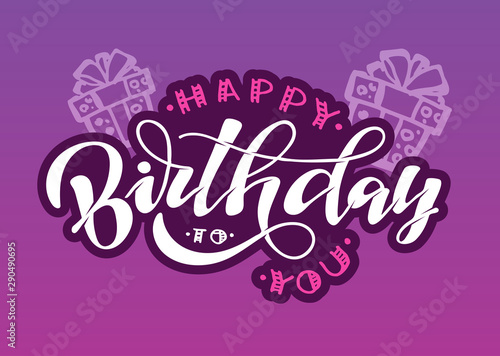 Photography Happy Birthday to You - cute hand drawn doodle lettering postcard poster art