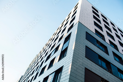 view on new modern buildings  facade corner and sky  real houses on line