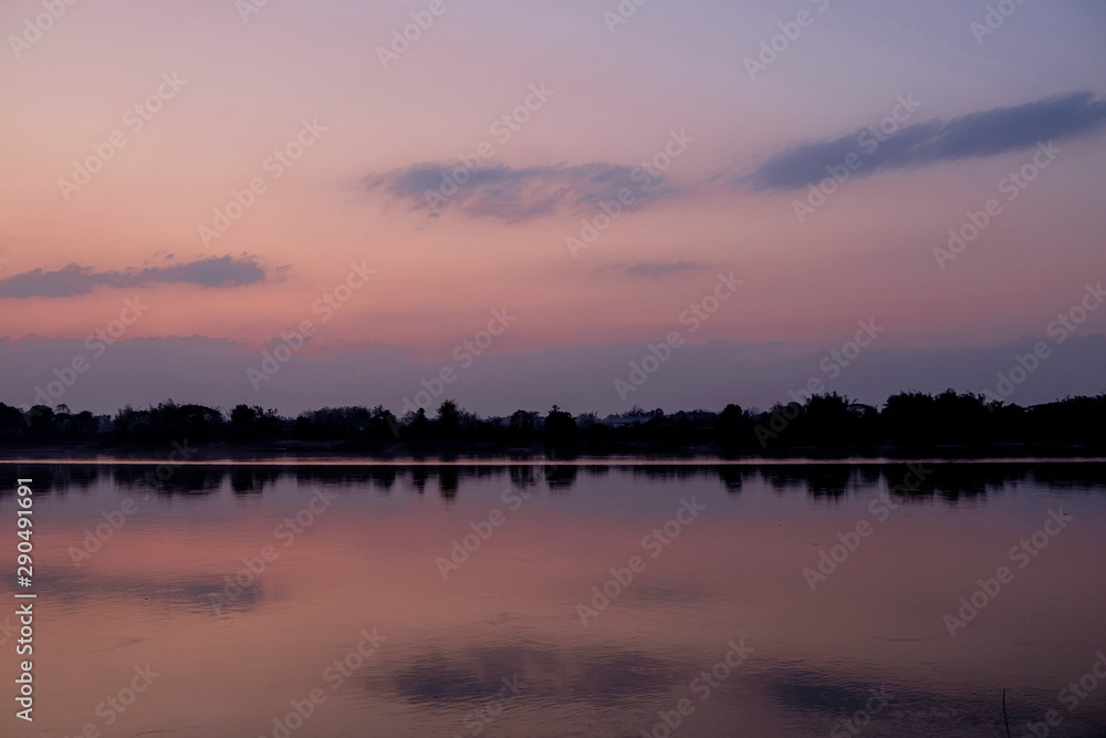 Mekong river after sunset