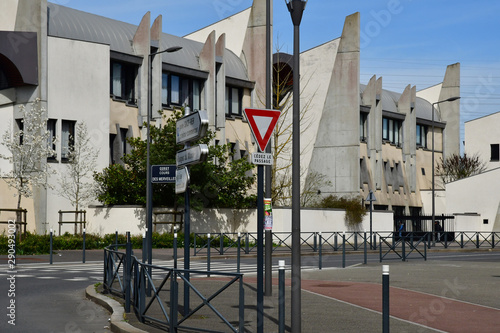 Cergy , France - april 6 2018 : the modern town photo