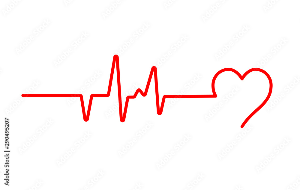 Heart beat pulse flat vector icon for medical apps and websites. Blood pressure , cardiogram, health EKG, ECG logo.