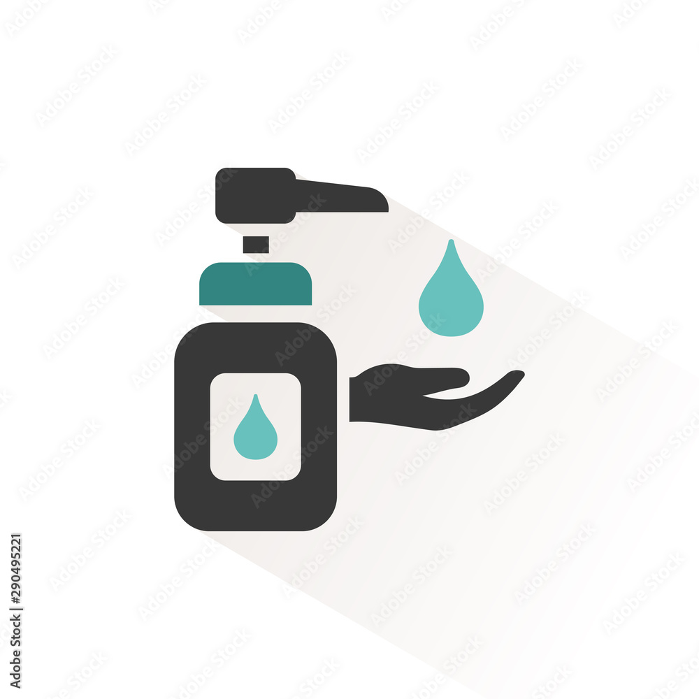 Sanitizer soap. Flat icon with beige shade. Pharmacy and medicine vector illustration Sanitizer soap. Flat icon with beige shade. Pharmacy and medicine vector illustration