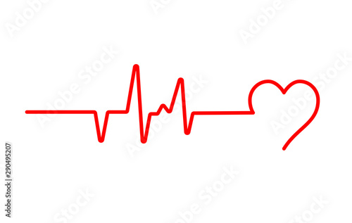 Heart beat pulse flat vector icon for medical apps and websites. Blood pressure , cardiogram, health EKG, ECG logo.
