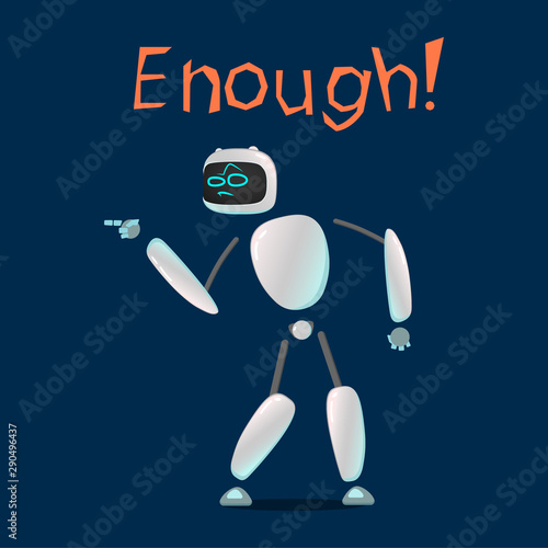 RPA. Funny white robot in different comic situations and moods. Modern technologists of the invention of the future, artificial intelligence. robotics and bots