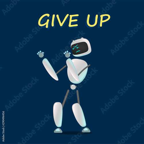 RPA. Funny white robot in different comic situations and moods. Modern technologists of the invention of the future, artificial intelligence. robotics and bots