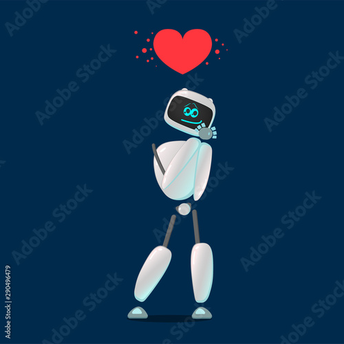 RPA. Funny white robot in different comic situations and moods. Modern technologists of the invention of the future, artificial intelligence. robotics and bots
