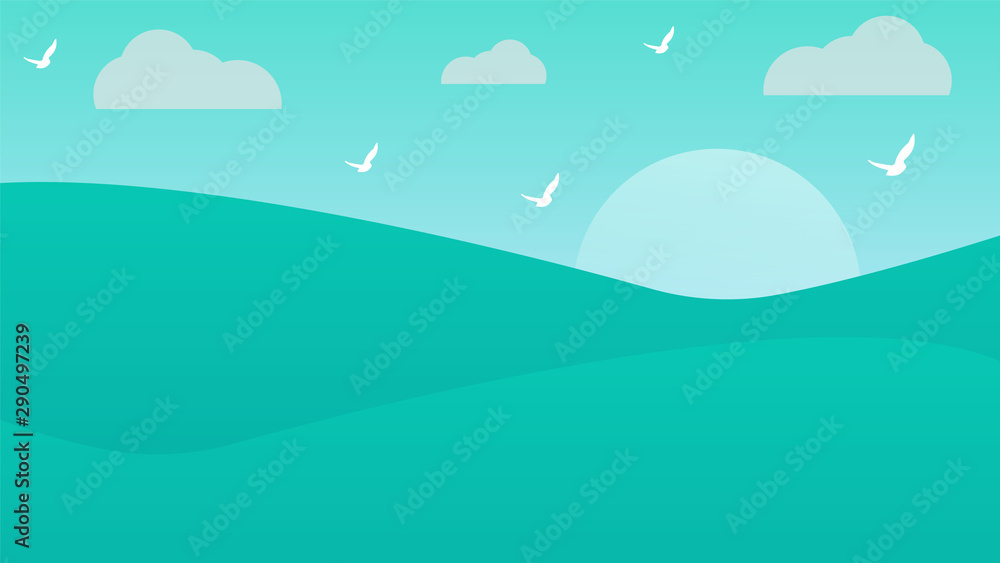 mountains, sunset, clouds, mountain view, landscape vector design, landscape background, landscape illustration