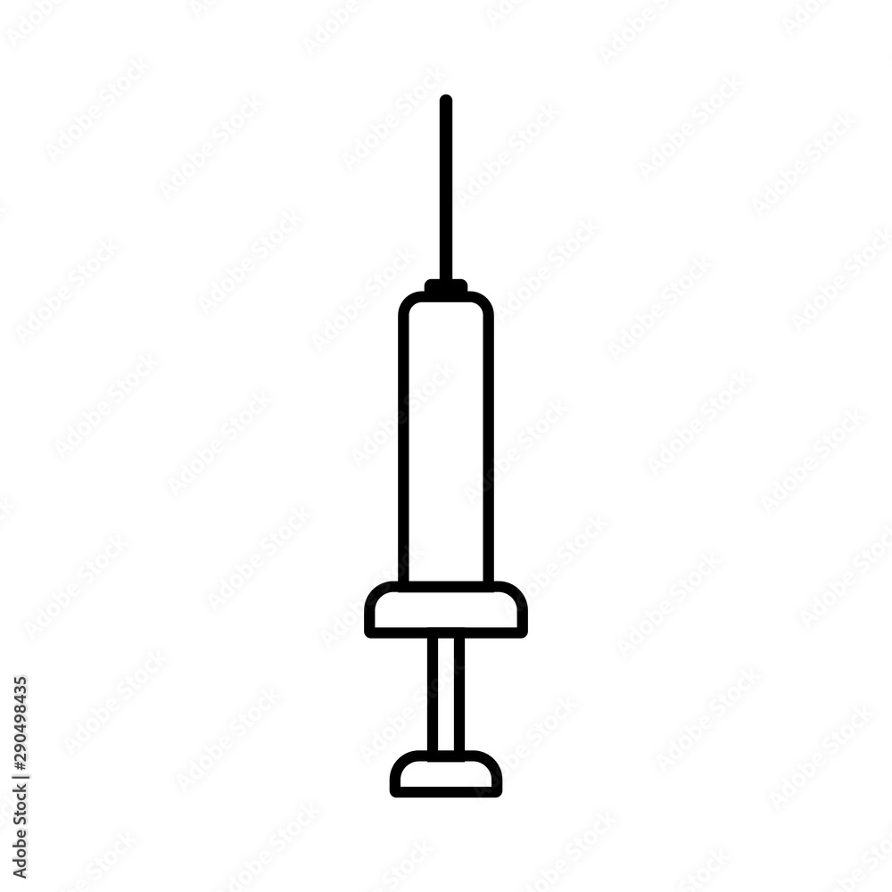 Vector illustration, syringe icon. Line simple style, black outline. Applicable as a layout for your logo, medical or health concept. Vector illustration, syringe icon. Line simple style, black outline. Applicable as a layout for your logo, medical or health concept.