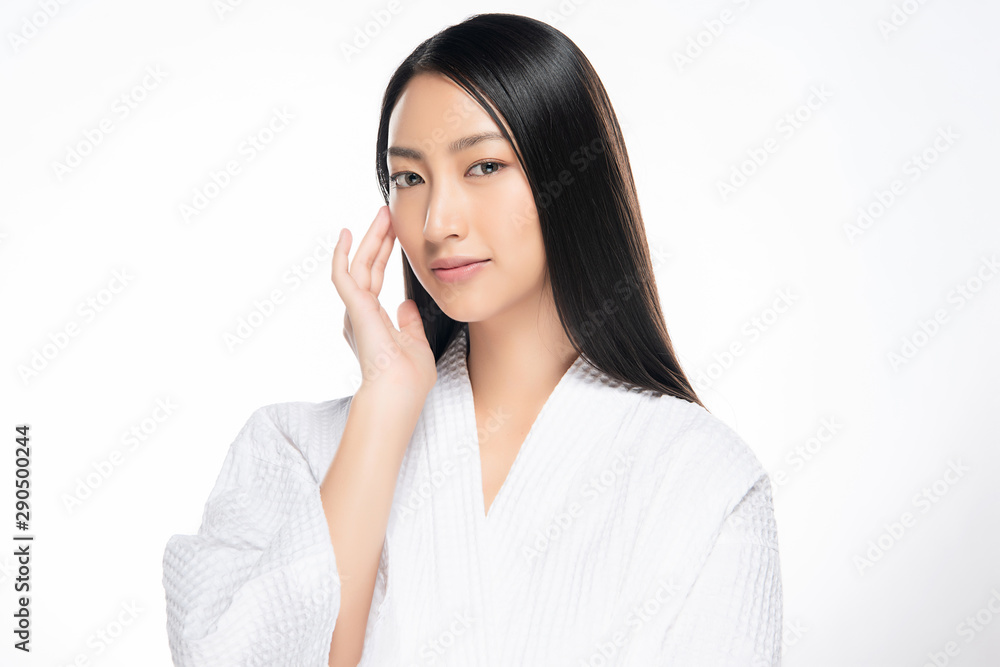 Beautiful Young Asian Woman with Clean Fresh Skin, Beautiful Young Asian Woman with Clean Fresh Skin,