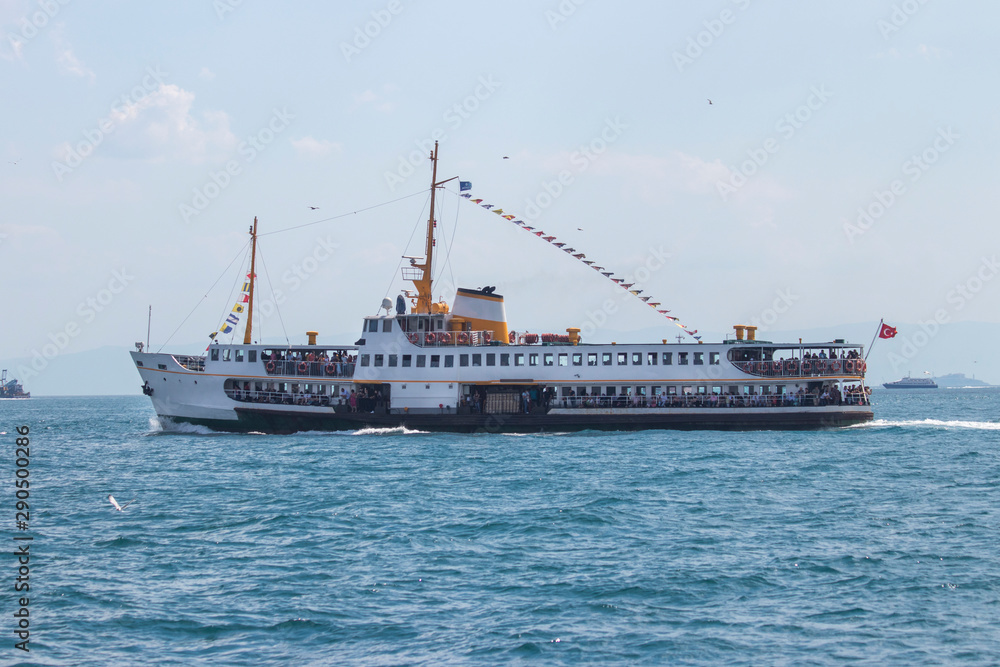 Passenger ferries operating in the Bosphorus, Istanbul, Turkey