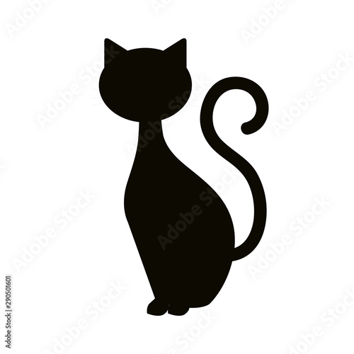silhouette cat animal of halloween