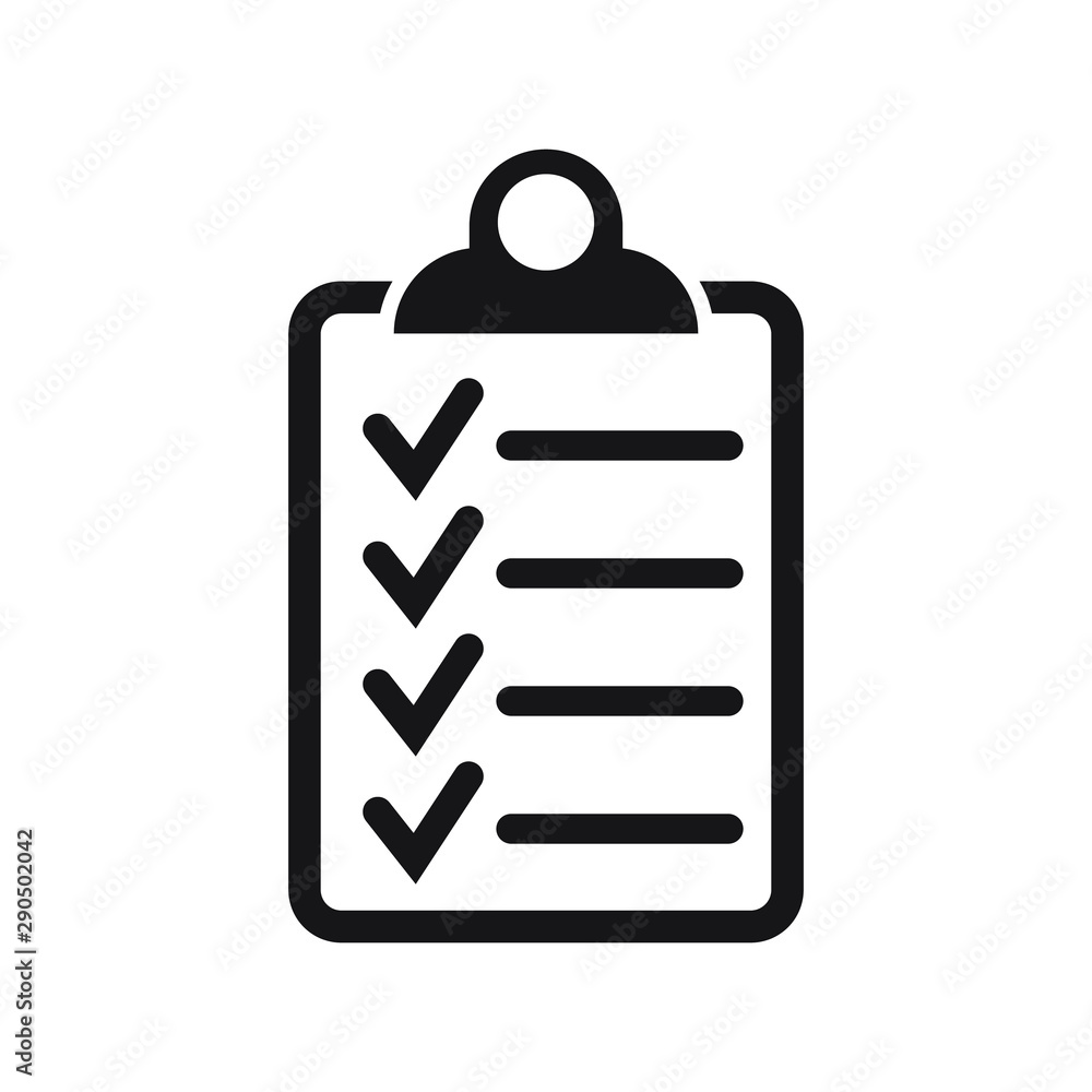 Checklist icon flat style isolated on background. Checklist sign symbol for web site and app design. Checklist icon flat style isolated on background. Checklist sign symbol for web site and app design.