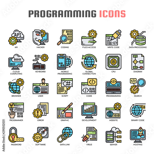 Programming , Thin Line and Pixel Perfect Icons