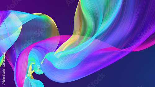 Fabric Flowing Cloth Wave, Waving Silk Flying Textile, 3d render