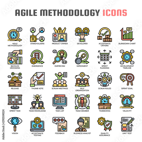 Agile Methodology , Thin Line and Pixel Perfect Icons