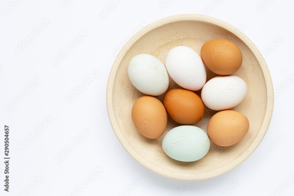 Eggs on white background. Eggs on white background.