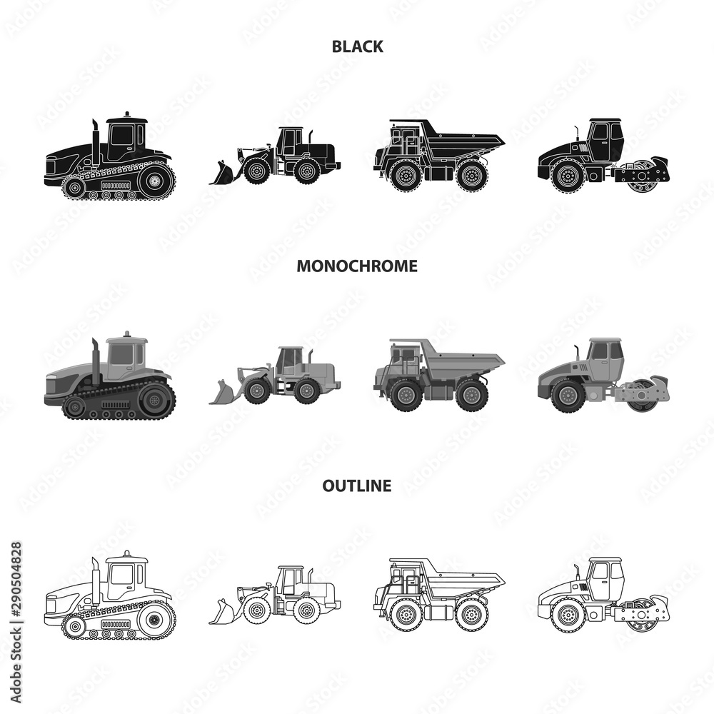 Fototapeta premium Vector design of build and construction symbol. Collection of build and machinery stock vector illustration.