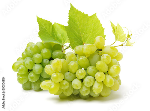 green grapes isolated on the white background