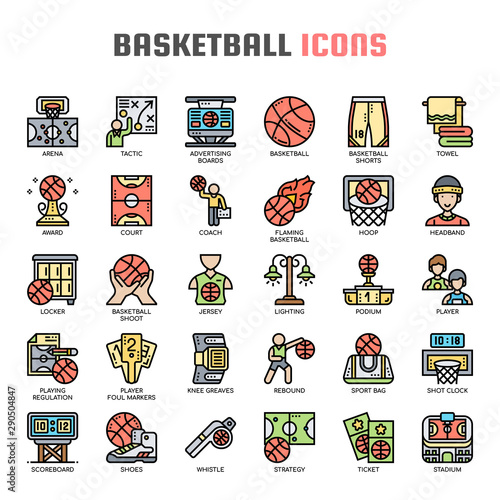 Basketball , Thin Line and Pixel Perfect Icons