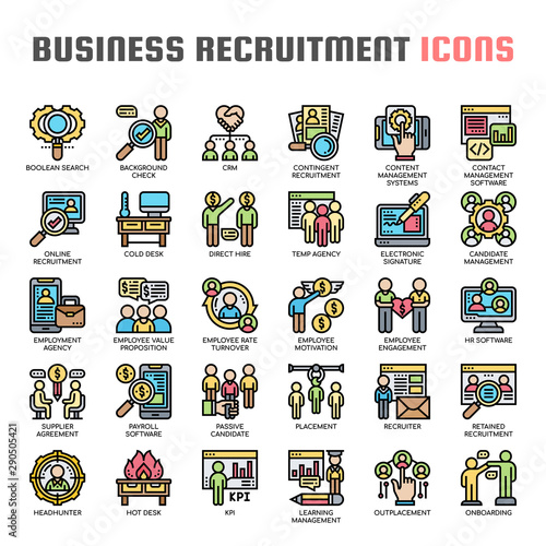 Business Recruitment , Thin Line and Pixel Perfect Icons