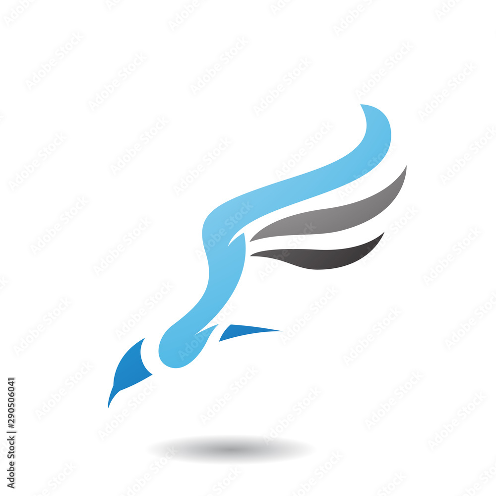 Abstract Symbol of Long Wing Bird Icon Abstract Symbol of Long Wing Bird Icon