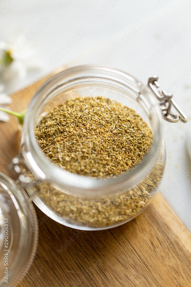chamomile tea on marble background with copy space. Relax concept chamomile tea on marble background with copy space. Relax concept