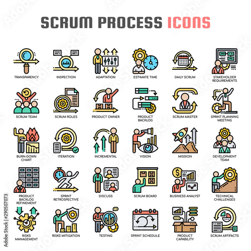 Scrum Process , Thin Line and Pixel Perfect Icons photo