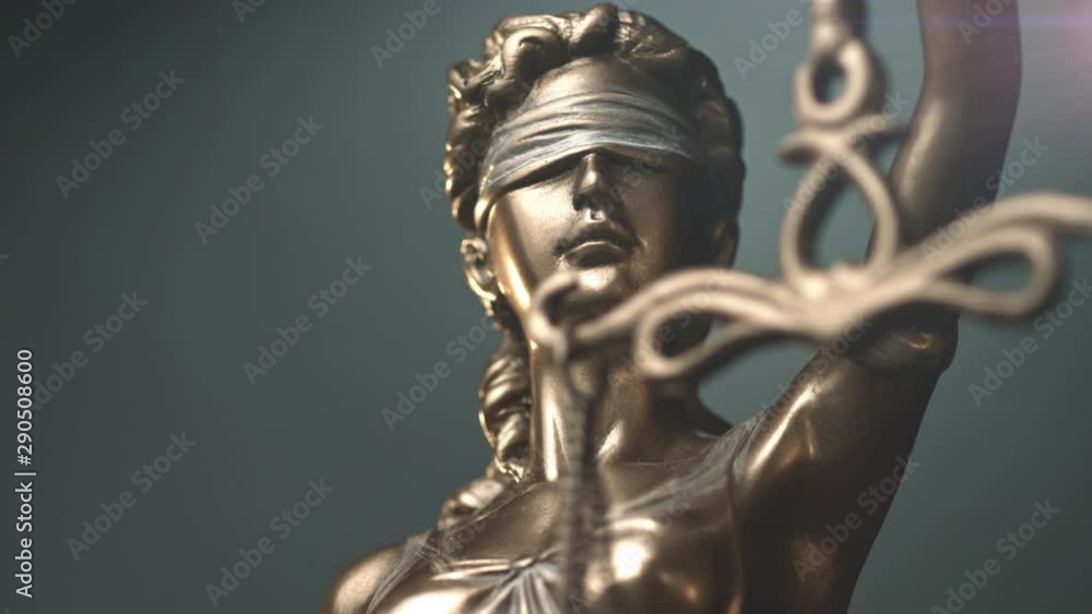 Lady Justice Statue closeup smooth tracking dolly shot Stock Video