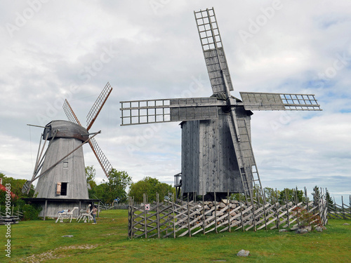 Old windmills on the island of Saaremaa in Estonia