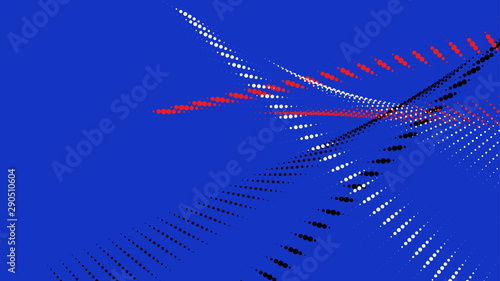 Abstract background blue red white dot particle