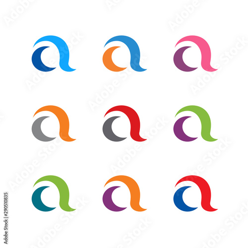 Abstract a letter logo set, initial letter a vector illustration design