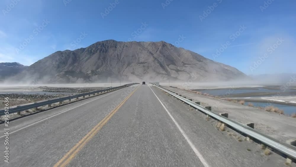 Driving Towards Mountain on a Road in Middle of Nowhere Hyperlapse