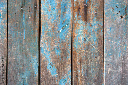 Dirty old painted wooden boards, abstract background.