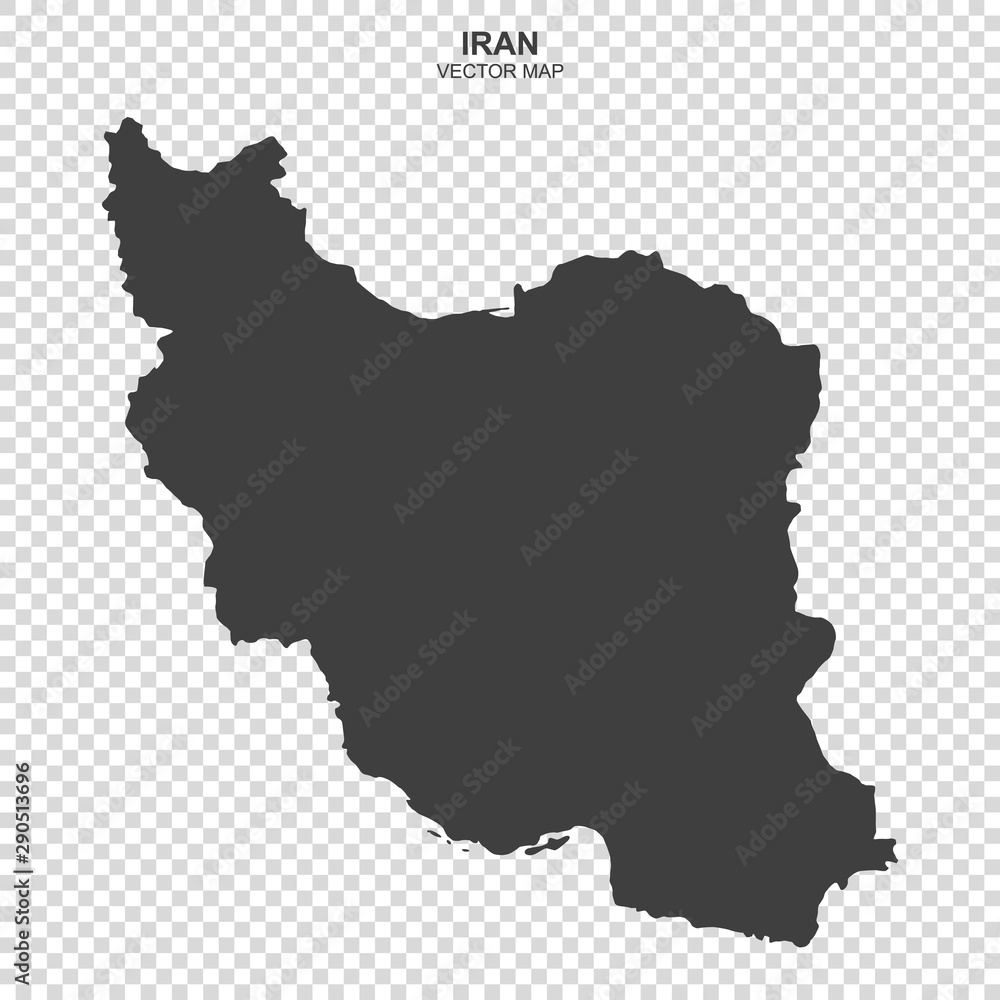 vector map of Iran on transparent background