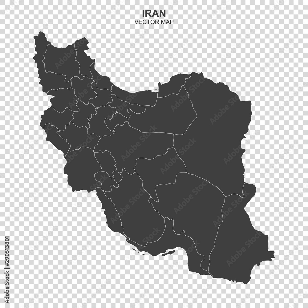 vector map of Iran on transparent background
