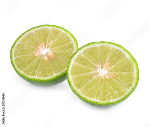 lime green slice isolated on white background
