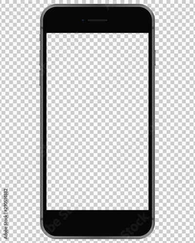 Realistic phone with transparent screen.
