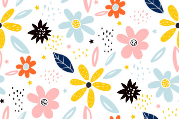 Stickers Bloemenmotief patronen Sprookjesbloemen patroon voor kinderen  © nadia1992