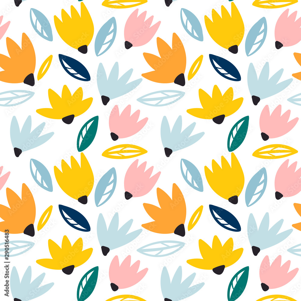 Trendy seamless vector floral pattern. Perfect for desktop wallpapers.