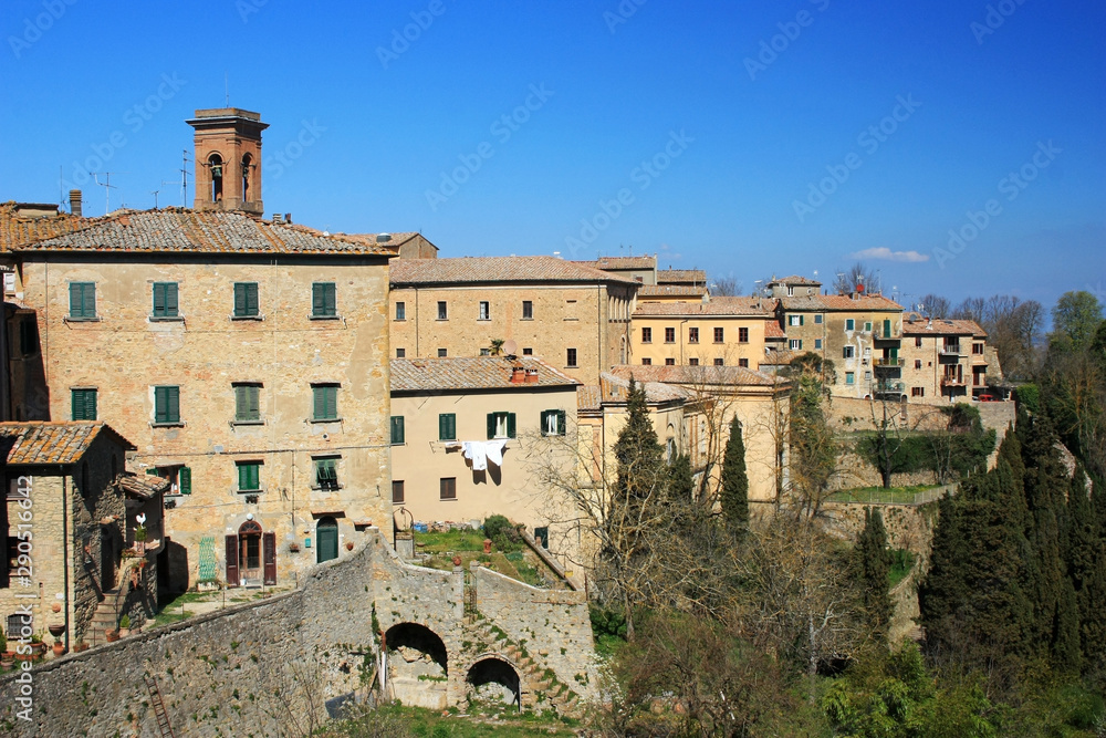 Ancient buildings in the city of Volterra, Italy
