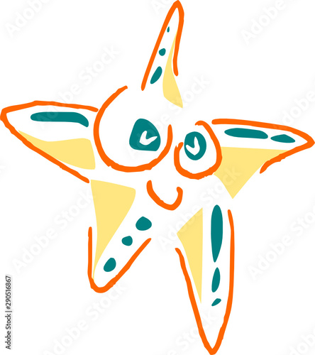 Fun sea star - happy face 