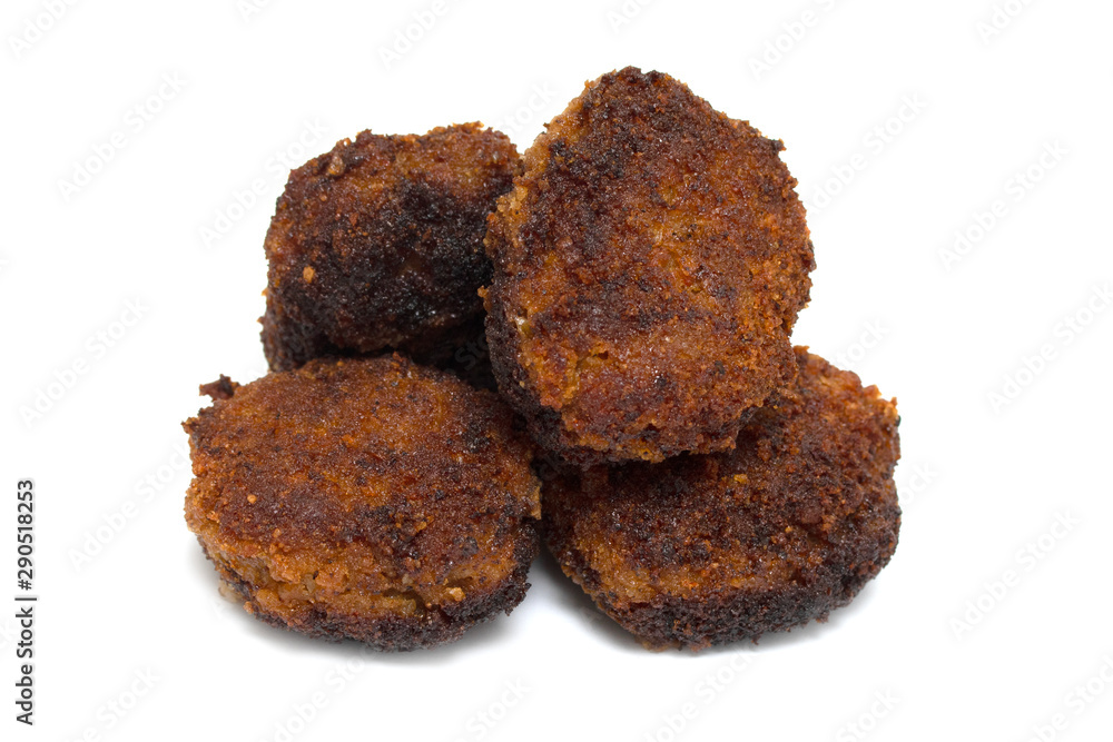 Fried meatballs isolated on a white background. Fried meatballs isolated on a white background.