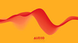 Vector 3d solid surface audio wavefrom. Abstract music waves oscillation spectrum. Futuristic sound wave visualization. Colorful impulse pattern. Synthetic music technology sample.