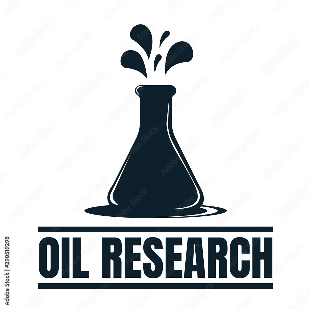 Oil Research label with Oil Drop. Oil Development and Extraction. World Petrol Production. Oil Business Symbol, Icon and Badge. Simple Vector illustration Oil Research label with Oil Drop. Oil Development and Extraction. World Petrol Production. Oil Business Symbol, Icon and Badge. Simple Vector illustration