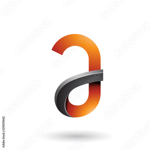 Black and Orange Bold Curvy Letter A Illustration