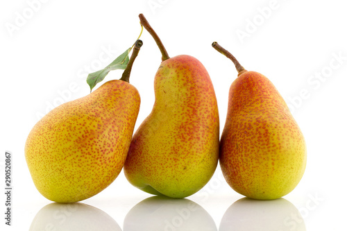 Ripe juicy pears close-up.