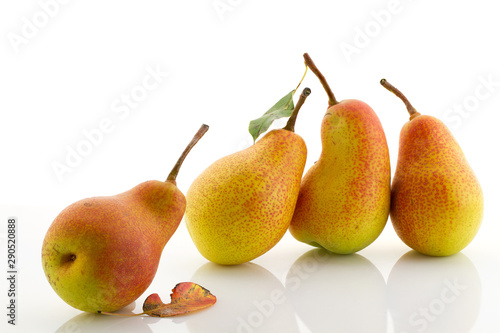 Ripe juicy pears close-up.